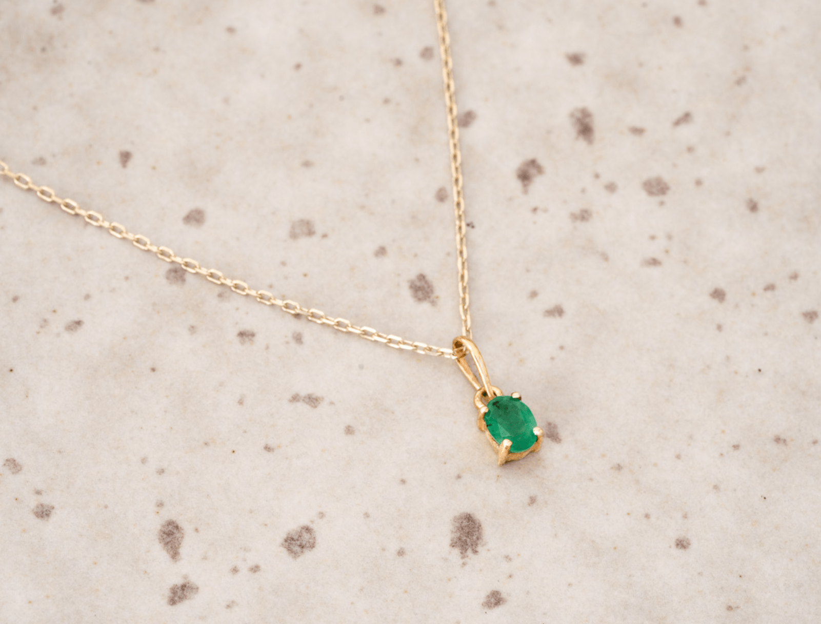 Picture of  Luna Rae solid 9k gold Emerald Necklace