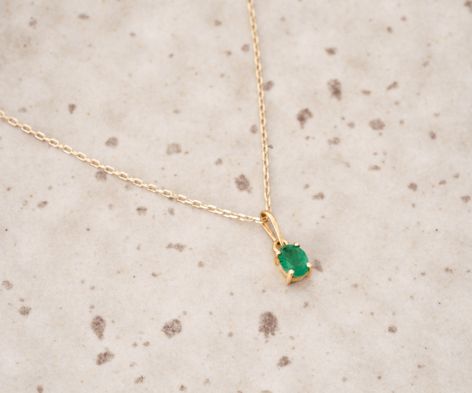 Picture of  Luna Rae solid 9k gold Emerald Necklace