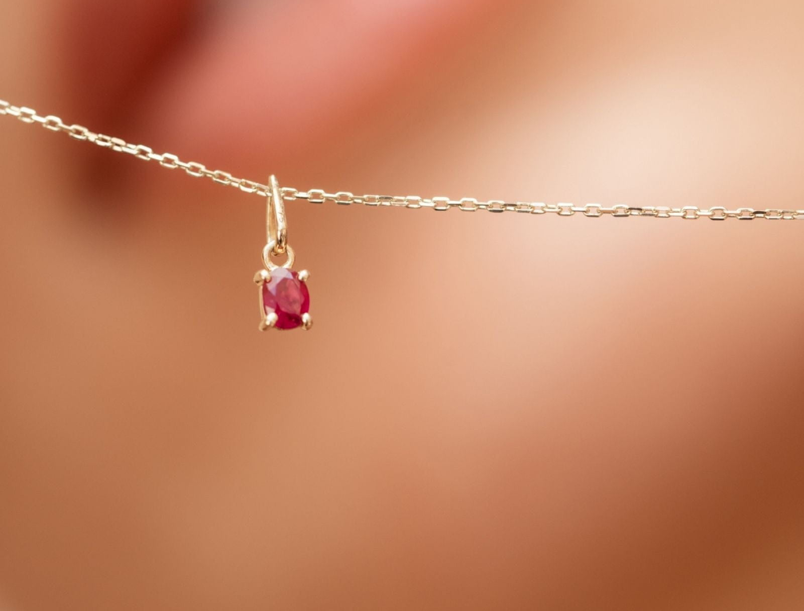 Picture of  Luna Rae solid 9k gold Ruby Necklace