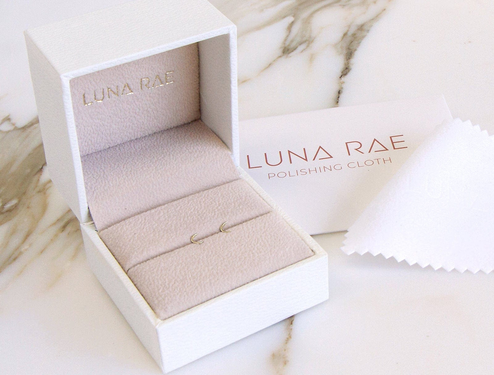 Picture of  Luna Rae solid 9k gold Moon Studs