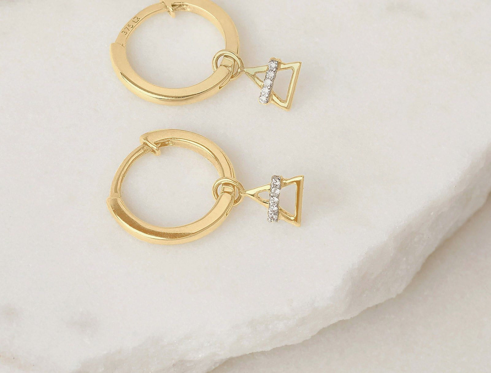 Picture of  Luna Rae solid 9k gold Element Earrings - Air