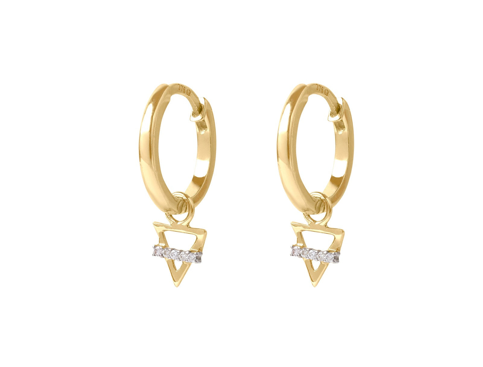 Picture of  Luna Rae solid 9k gold Earth Element Hoops