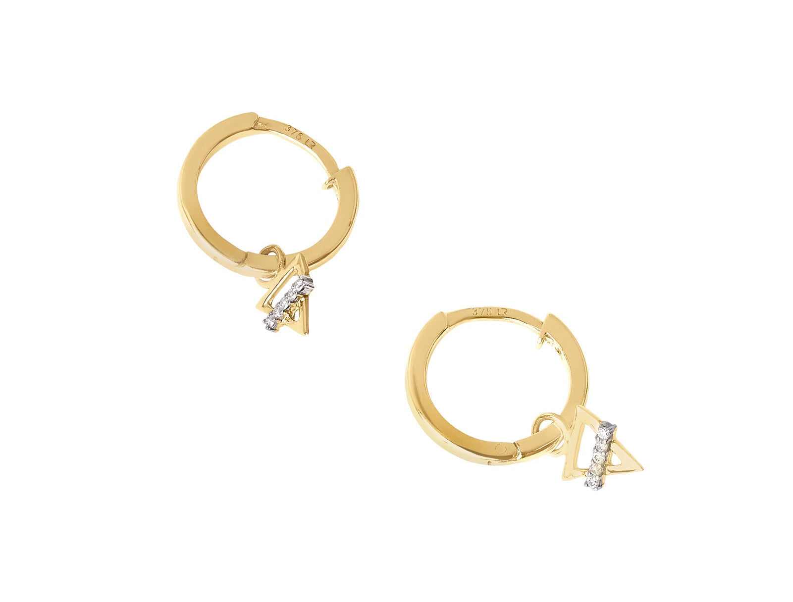 Picture of  Luna Rae solid 9k gold Earth Element Hoops
