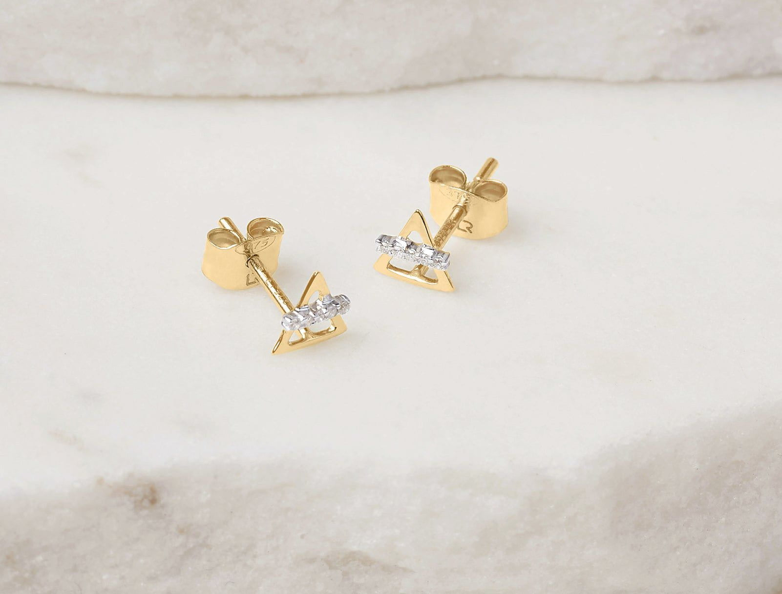 Picture of  Luna Rae solid 9k gold Earth Element Studs